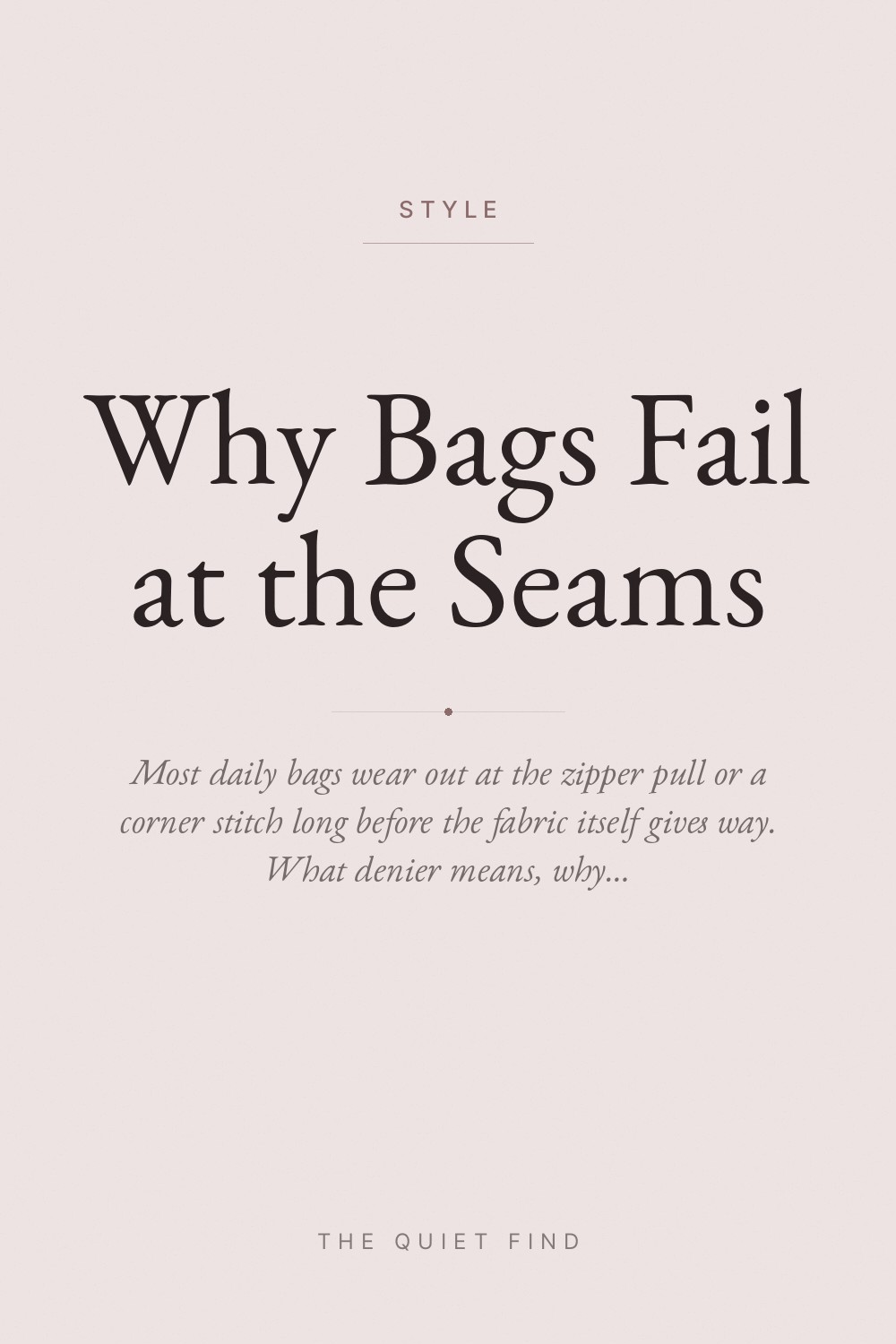Why Bags Fail at the Seams, Not the Fabric